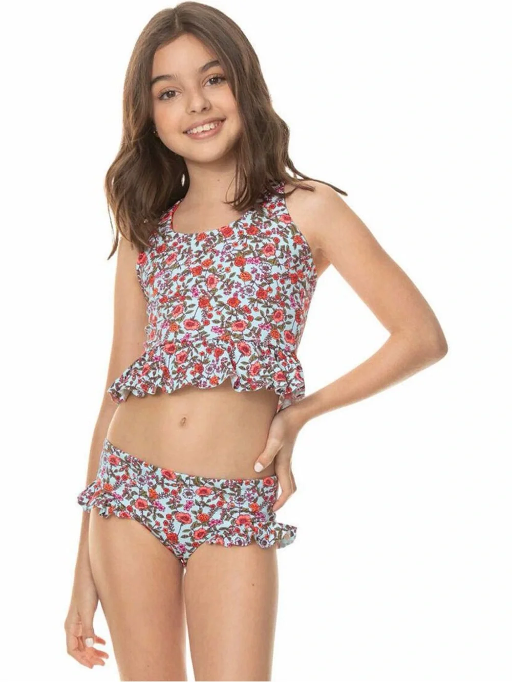 Maaji Surfing Life Deena Bikini Set Girls Floral Print size 12